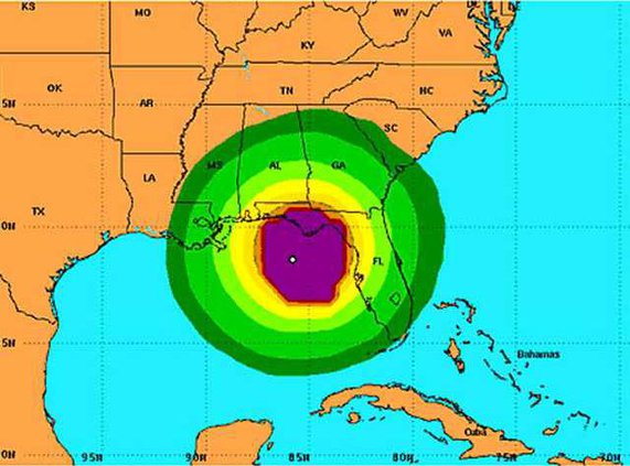 Debby tropical wind map