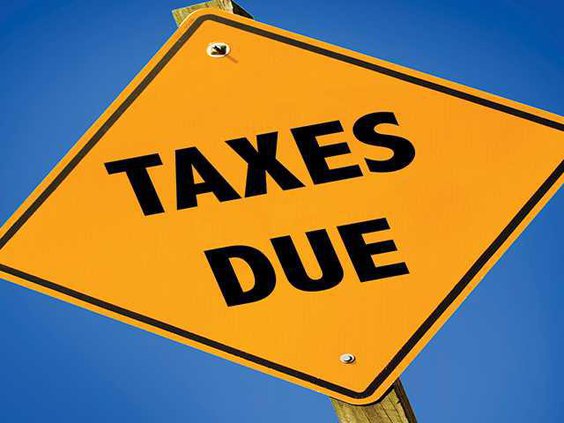 taxes due sign