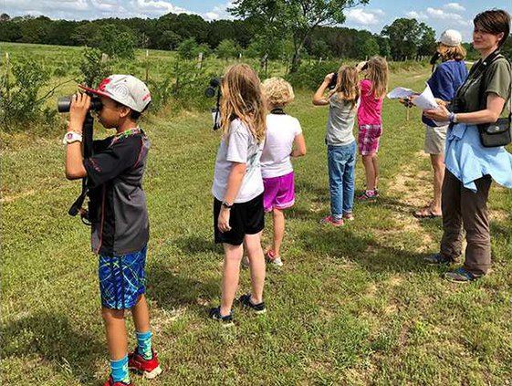 2017 Youth Birding Competition team Amazing Anhingas in the field Linda May DNRweb