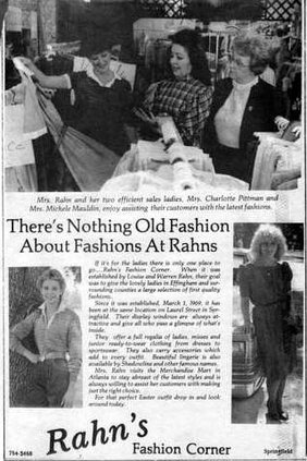 Rahns Fashion Corner Ad