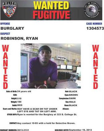 Burglary wanted flier