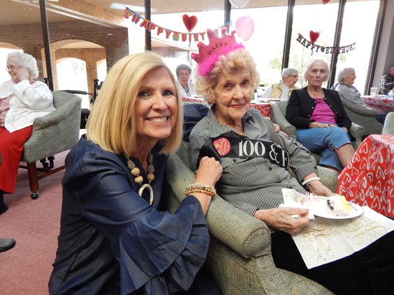 Esther Leech, 100, with daughter Donna Shubert.JPG