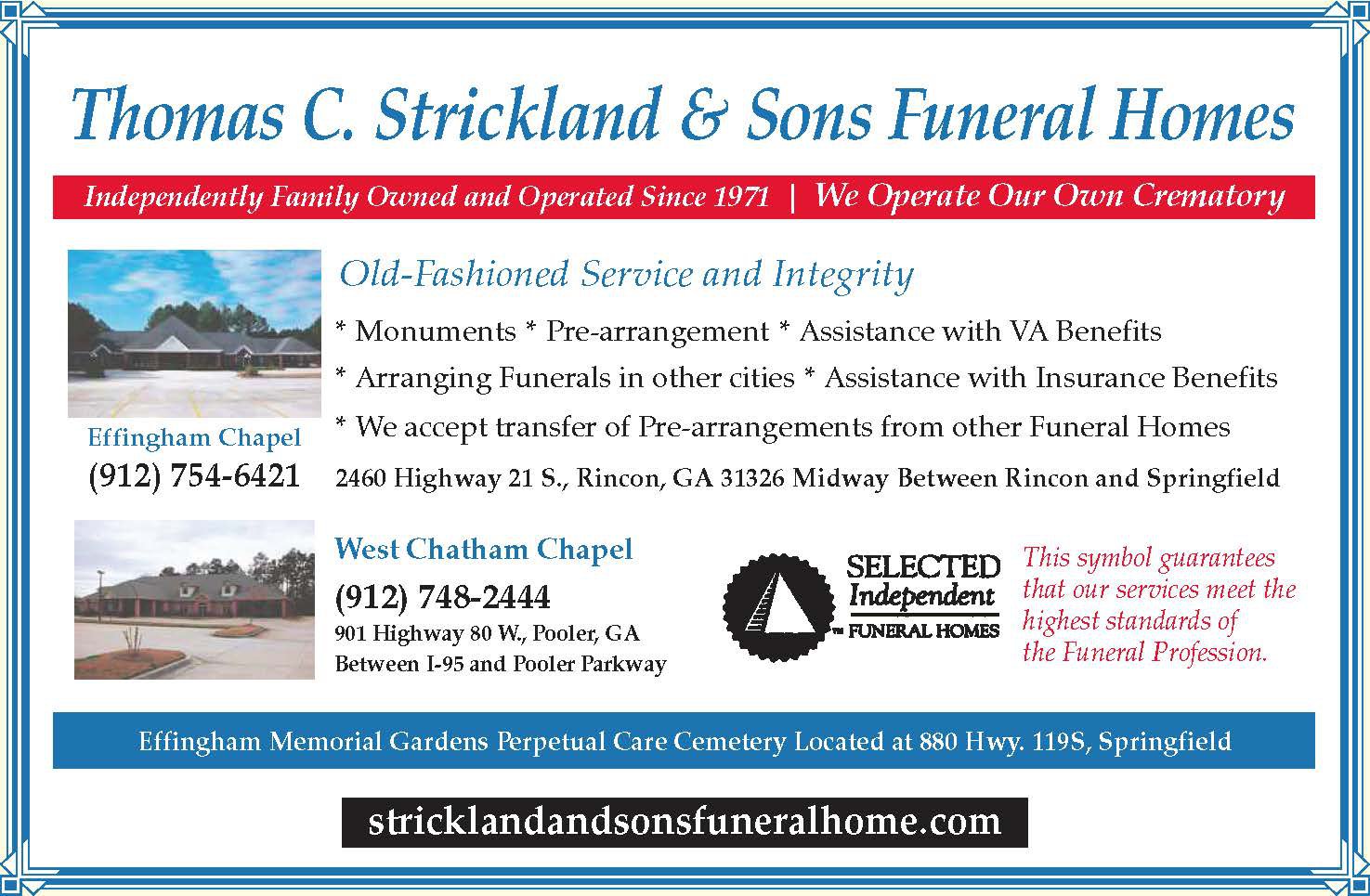 Strickland and Sons Funeral Home - Effingham Herald