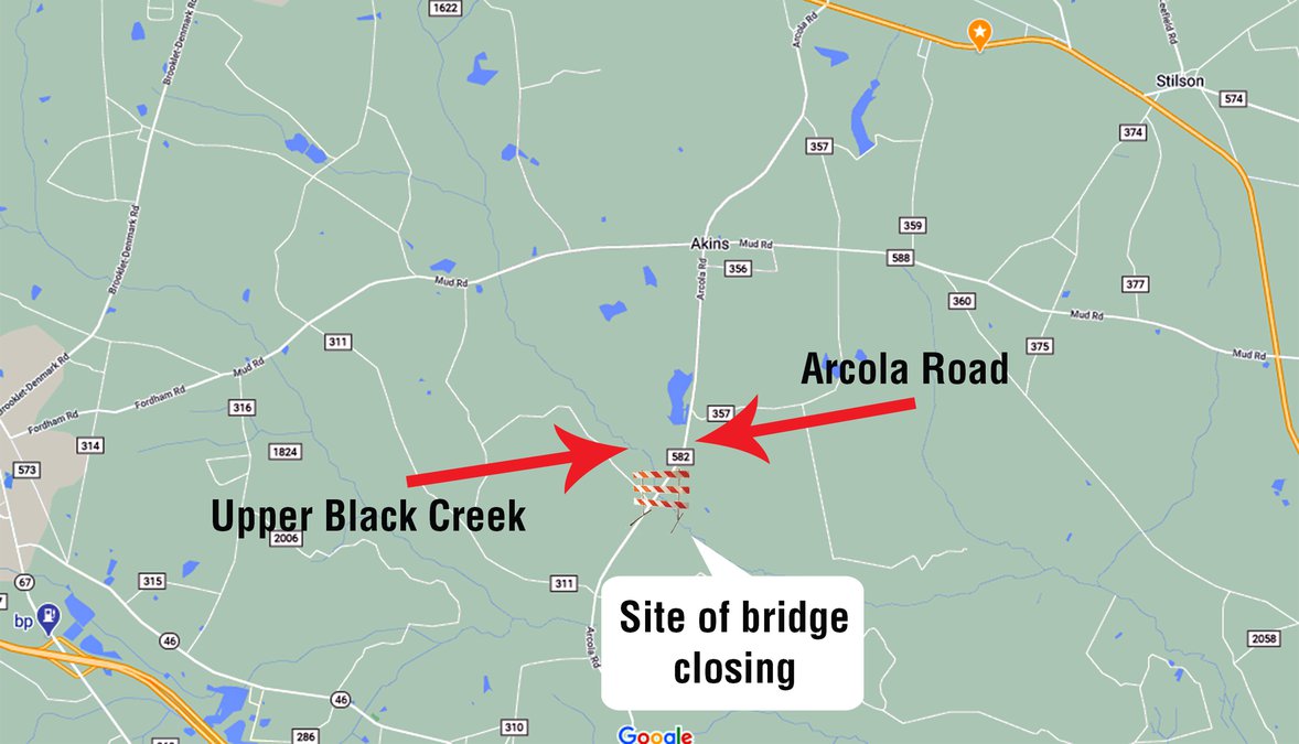 Arcola Road to close several months for new Upper Black Creek bridge