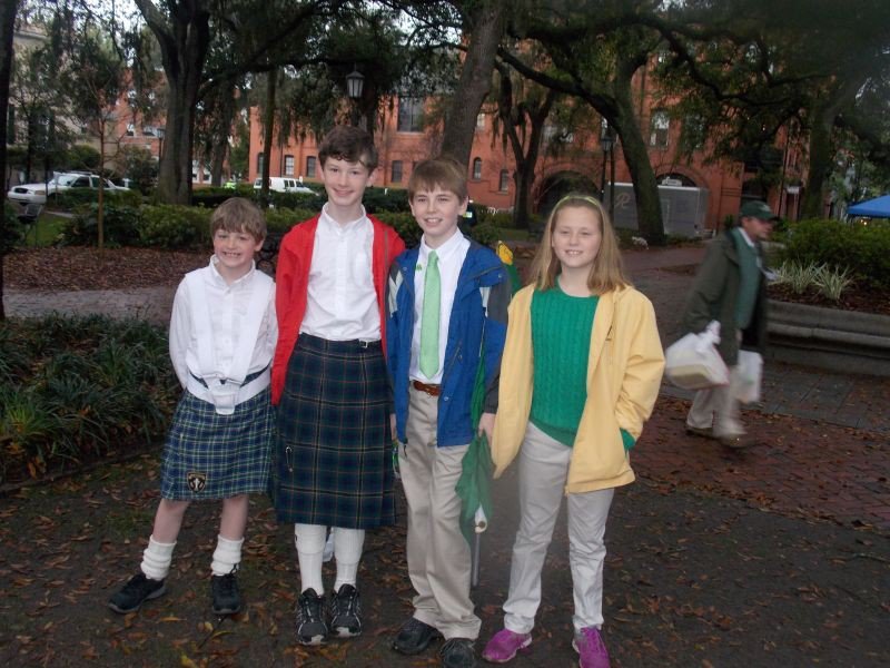 The Ryans gather on Monterey Square