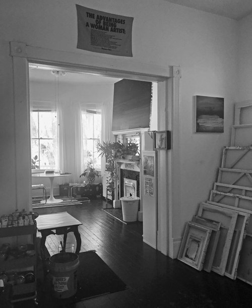 Inside the artist's studio.