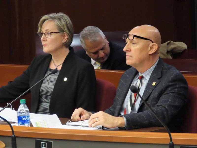 GBI Director Vic Reynolds and Connie Buck, GBI Fiscal Officer & Treasurer, testify before the Public Safety Appropriations Subcommittee