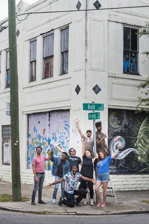 Starland Mural Project artists. Photo by Geoff L. Johnson.
