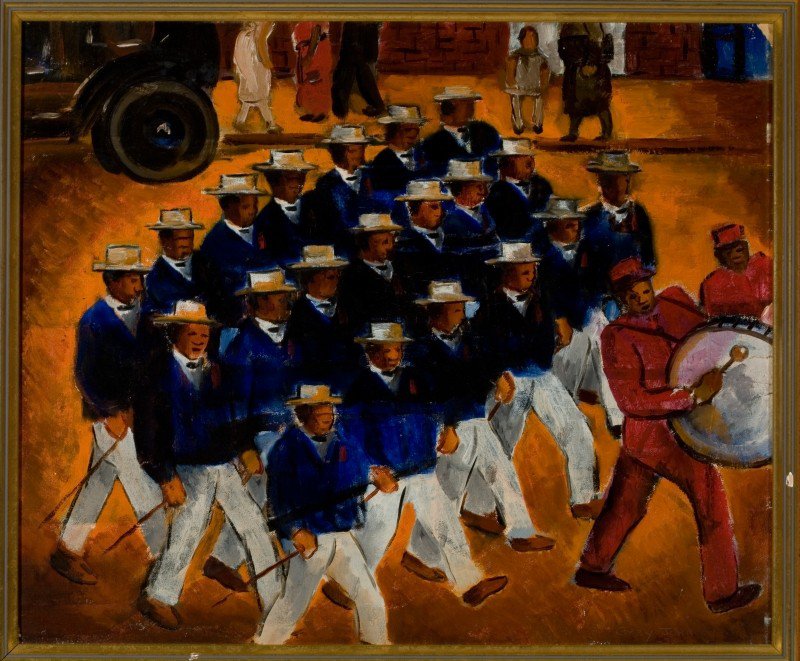 Malvin Gray Johnson (American, 1896-1934), Elks Marching, 1934. Oil on canvas. On loan from the Amistad Research Center, Tulane University, New Orleans.