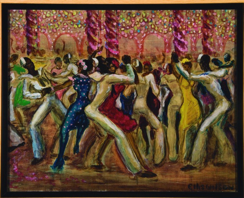 Ellis Wilson (American, 1899-1977), Shore Leave, 1943. Oil on Masonite. On loan from the Amistad Research Center, Tulane University, New Orleans.