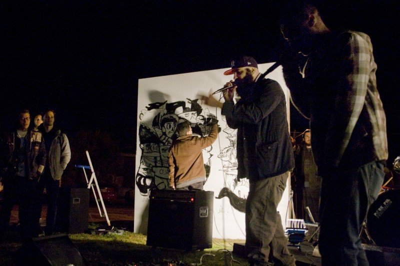 Illustrators Johel Rivera and Jake Larsen show their chops at the Starland Wall to Wall Illustration Battle while Miggs, Culture Vulture, and KYLE Band rock.