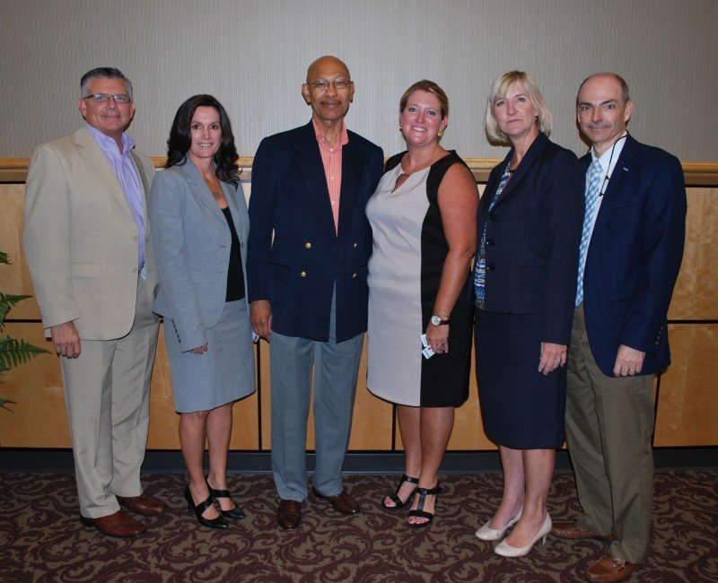 (L to R) Chatham County Manager Lee Smith, Memorial Health Public Policy Director Jennifer Wright, CGIC Vice Chair Otis Johnson, CGIC director Tara Jennings, Assistant County Manager Linda Cramer and CGIC chair Mike Kemp have committed to creating an action plan to meet the goals of Chatham County for 2035.