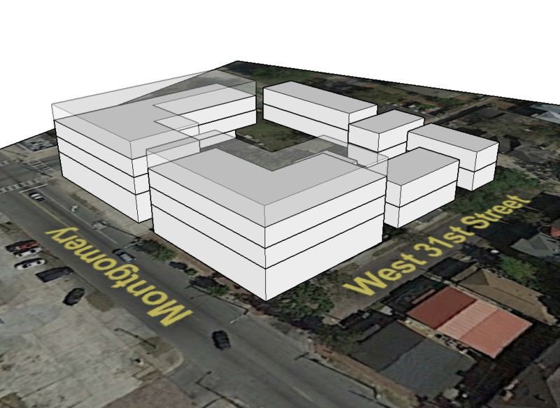 Figure Three: The author's rendering of the Site One conceptual buildout.