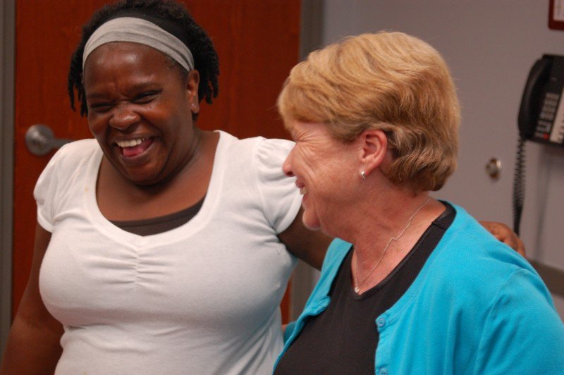 ‘Laughter is medicine’ is not just a phrase, it’s a scientific fact. One aspect of the Canyon Ranch Institute Life Enhancement Program is to experience joy as part of everyday life. Savannah CRI Life Enhancement Program participant Glennis Cadel and Christine Ferrelle, PNP, Nurse Practitioner on the CRI Life Enhancement Program Core Team enjoy the graduation of the first CRI Life Enhancement group at Curtis V. Cooper Primary Health Care.