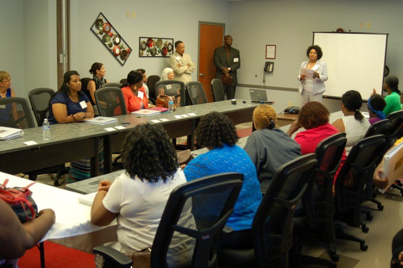 A new group of participants in the CRI Life Enhancement Program meets with the integrative health team that will guide them through a 12-week program at Curtis V. Cooper Primary Health. A recent CRI LEP graduate says “this is not a 12-week program – this is a ‘rest of your life’ program.”