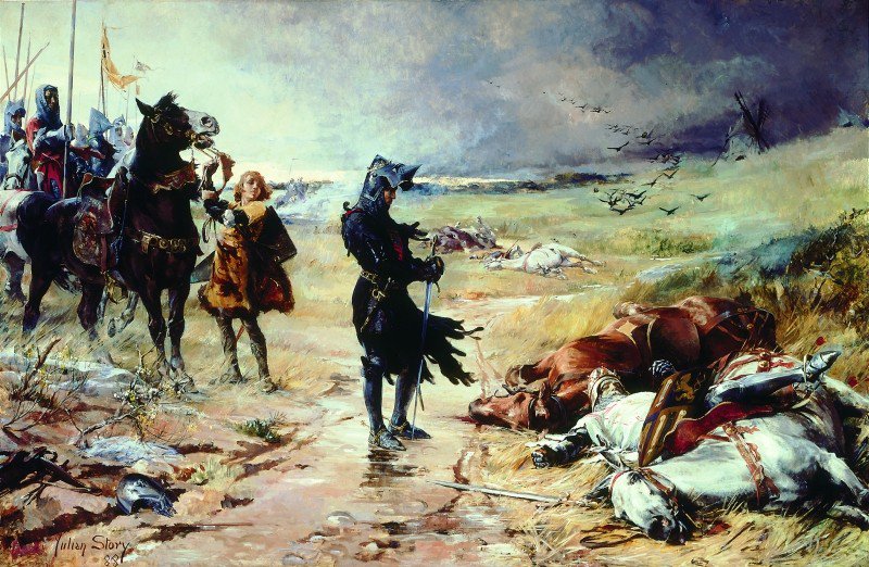 Julian Russell Story’s The Black Prince at Crécy (above) helps illustrate how armor has evolved over the centures, culminating in the gear of everyone’s favorite caped crusader.