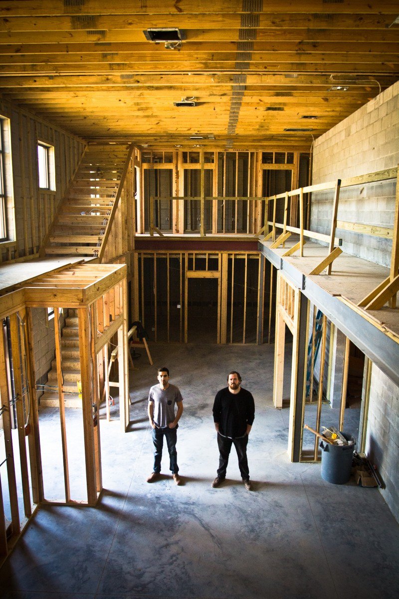 Garage, Inc.: Motlagh, left and Collett, right, in the space’s common area.