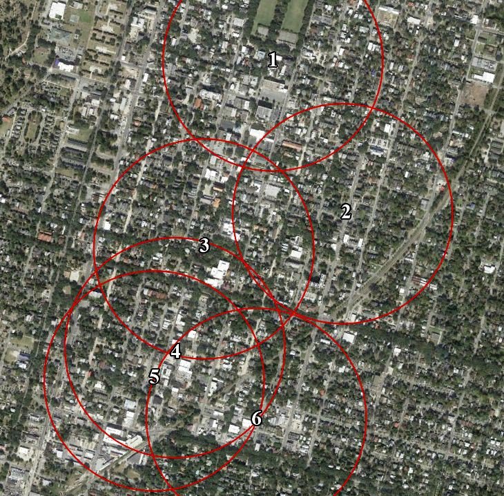 Present and potential third places in the area south of Forsyth Park, within quarter mile walk: 1) Sentient Bean and American Legion. 2) Blowin’ Smoke. 3) Foxy Loxy Cafe and Gallery. 4) The Wormhole. 5) Two Tides Brewing Company, pending text amendment to zoning code. 6) The Lone Wolf Lounge, pending ZBA approval.