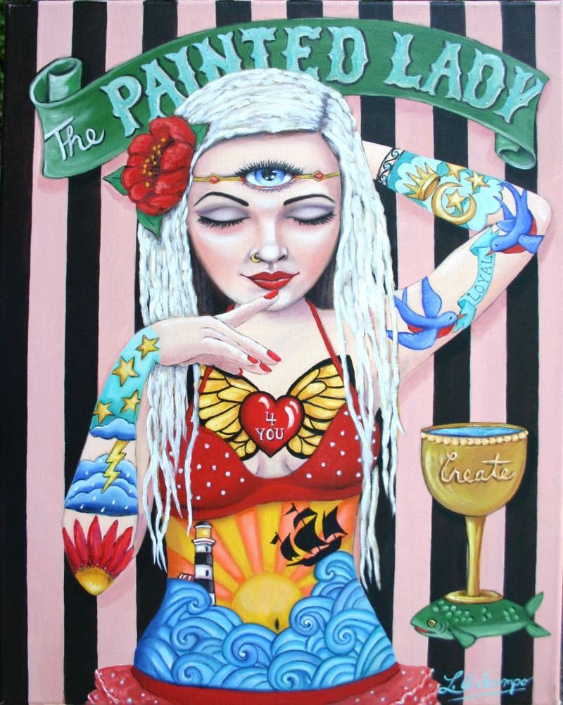 Queen of Cups painting by Lisa Ocampo.