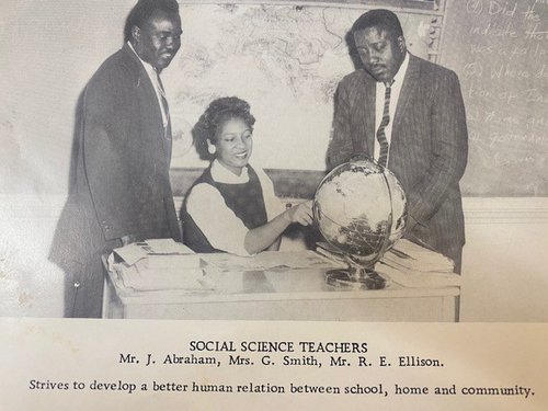 Photo courtesy of Dr. Alvin Jackson This photo shows a young Julius Abraham Jr., left, and two other social science teachers at William James High School in 1958. It's from the Willow Hill Heritage and Renaissance Center's historical collection.