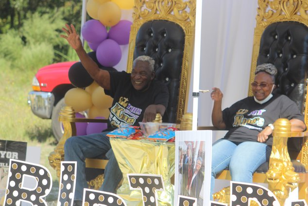 Willie and Estella Oliver at Saturday’s parade celebrating his 90th birthday.
