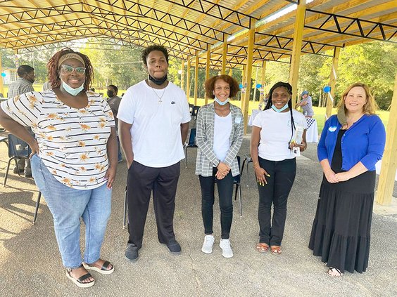 Before this month, the most recent public event at the Willow Hill Heritage & Renaissance Center was the dedication of its Outdoor Learning Pavilion. Here, left to right, Willow Hill’s Afterschool Program director Chelsea Waters, Georgia Southern sociolog