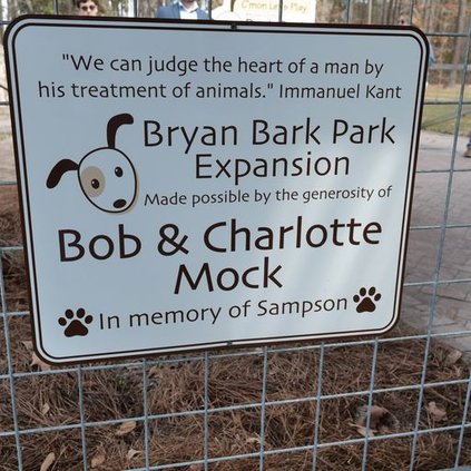 bark park sign