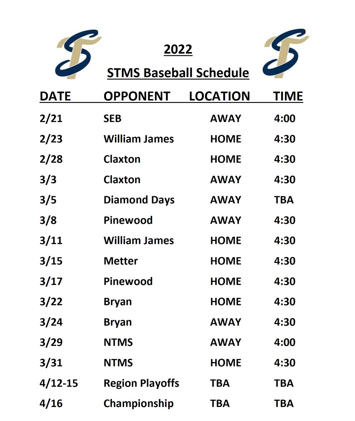 STMS baseball kicks off 2022 season - Tattnall Journal Sentinel