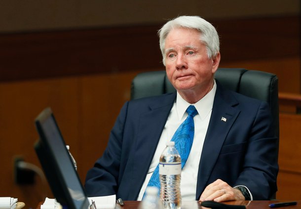 This April 17, 2018 file photo shows Claud "Tex" McIver, left, during closing arguments in McIver's trial at the Fulton County Courthouse, in Atlanta. Georgia's highest court on Thursday, June 30, 2022, threw out a murder conviction for the once-prominent