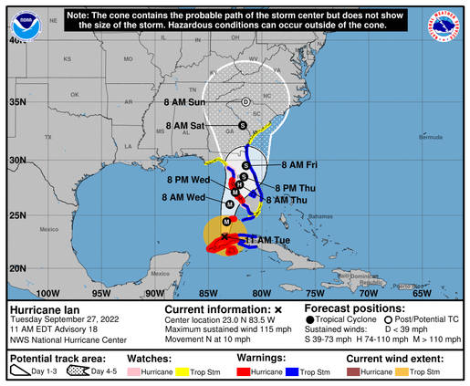 Hurricane Ian map