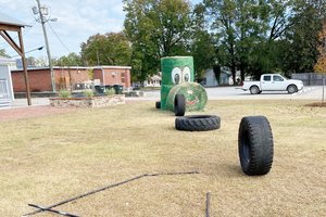Spider legs were snapped off a hay bale, decorating to look like a spider, and tires were scattered over the lawn.