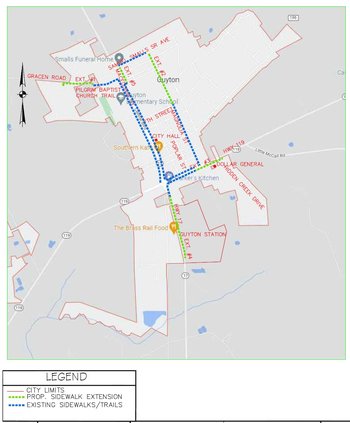 Guyton Sidewalks Map