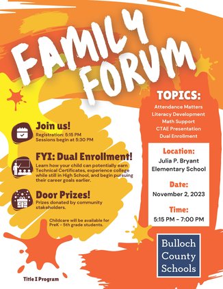 Bulloch Schools Family Forum