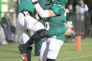 Jhase Blalock lifts Banks Booth in celebration