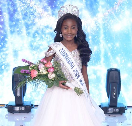 Amayah Moore, 9,  is shown after being named International Junior Miss at a November pageant in Orlando.