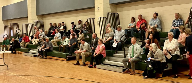 Residents at Dist. 1 Town Hall