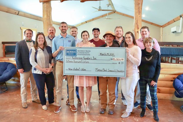 Pictured, back row, left to right, Clay Boerner (Leadership Bulloch), John Roach (Morris Bank), Cole Ray (Leadership Bulloch), Sean Fox (Leadership Bulloch), Landon Haralson (Leadership Bulloch), Jake Maples (Morris Bank). Front row, left to right, Shelle