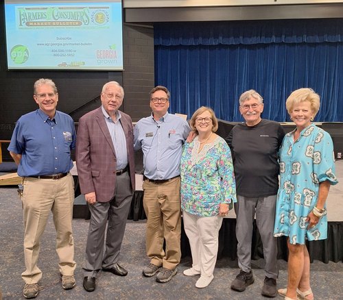 The Georgia Market Bulletin posted this photo of its editor, Jay Jones, third from left, with Bulloch County Historical Society leaders and friends, left to right, Brent Tharp, Joe McGlamery, Virginia Anne Franklin Waters, Fred Richter and Jenny Starling