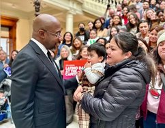 Raphael Warnock meeting with constituents