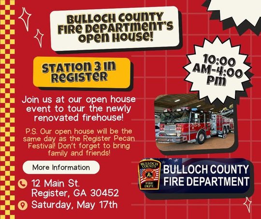Bulloch Fire’s Register station holds open house Saturday