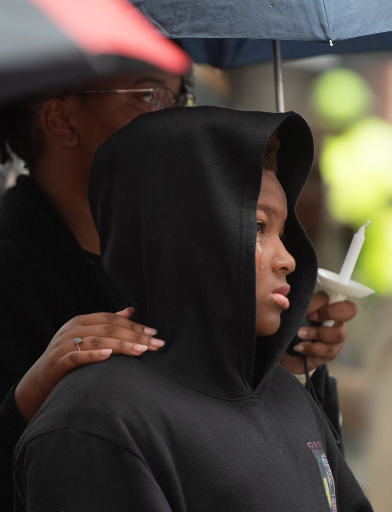 Aquan Harvey remembers his little cousin Landyn Wilkerson as the City of Statesboro hosts a vigil at the Bulloch County Courthouse Wednesday, June 4, honoring the lives of 4-year-old Wilkerson and 9-year-old Emily Grace Mayo who tragically lost their live