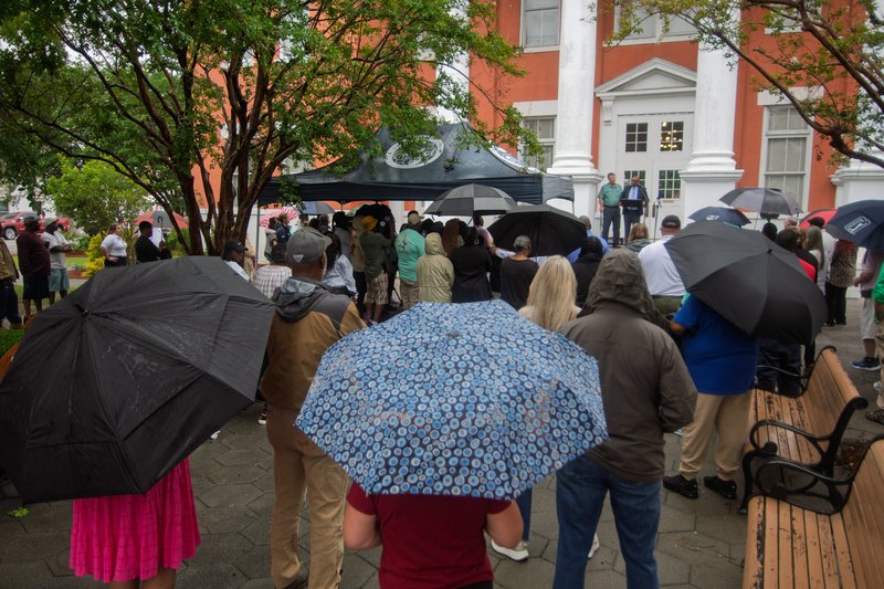 About 100 showed up at the Bulloch County Courthouse Wednesday, June 4,  as the City of Statesboro hosts a vigil honoring the lives of two local children, 4-year-old Landyn Wilkerson and 9-year-old Emily Grace Mayo who tragically lost their lives in unrel