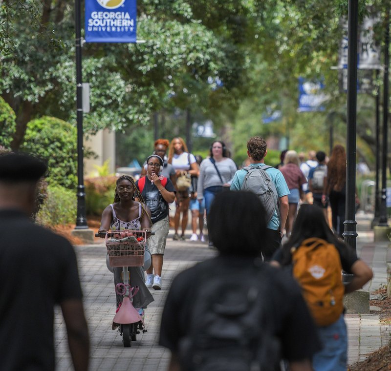 Georgia Southern students head to the classroom in record numbers on the first day of the 2025 Fall semester on Wednesday, August 13.