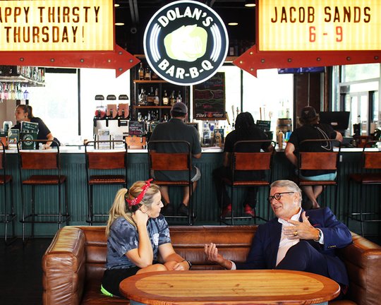 Congressman Allen visits Dolan’s Bar-B-Q, talks about ‘no tax’ on tips and overtime
