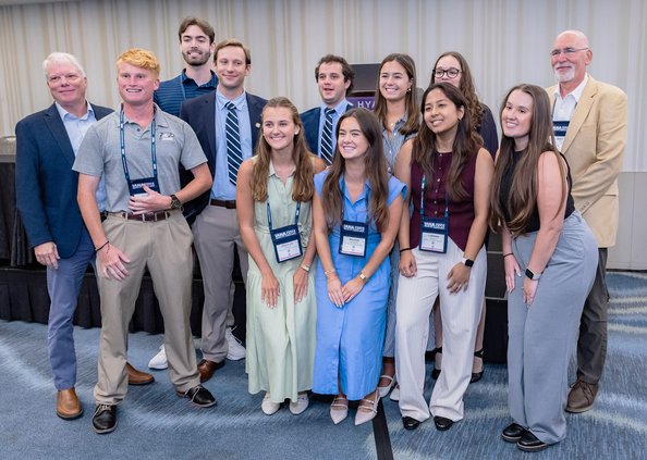 The students are shown above with Georgia Southern Department of Logistics & Supply Chain Management Professor Jerry Burke, far left, who served as a faculty advisor on the trip, and Gross.