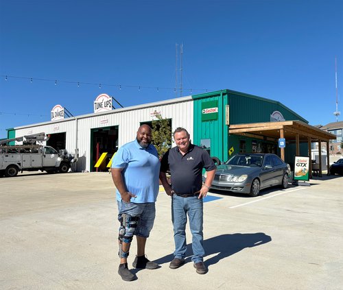Mike Morris, left, and Michael Nordeoff are now 50/50 partners at the new location of Complete Care Care, which moved from its site on the 301 Bypass and Stambuk Lane.