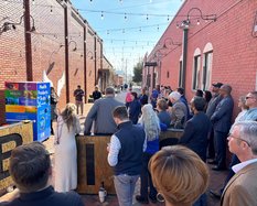 Georgia Southern's first Care Station was officially opened Monday during a ceremony at the Station's location in the alleyway behind Georgia Southern’s City Campus on East Main St. in Statesboro.