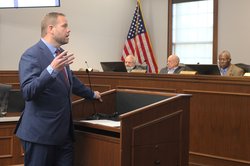 Busbee speaks to commissioners