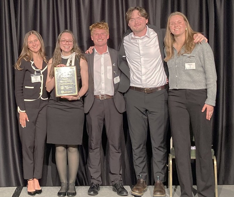 Georgia Southern’s final four team, shown below, was comprised of, left to right, Shaylee Graves, Angelica Johnson, Tyler Coffman, Tom Parker and Caroline Ryan.