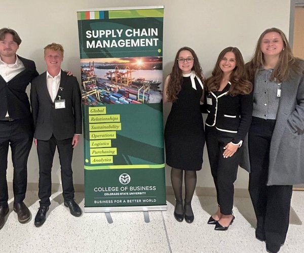 Pictured are, left to right, Professor Jerry Burke, Tom Parker, Tyler Coffman, Angelica Johnson, Shaylee Grave and Caroline Ryan.